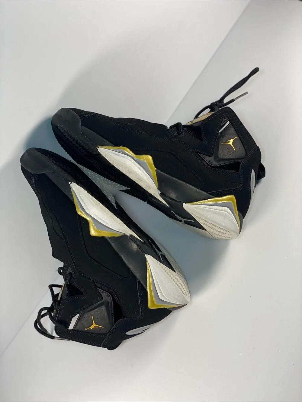 Jordan Black and Gold High-Top Basketball Sneakers unisex